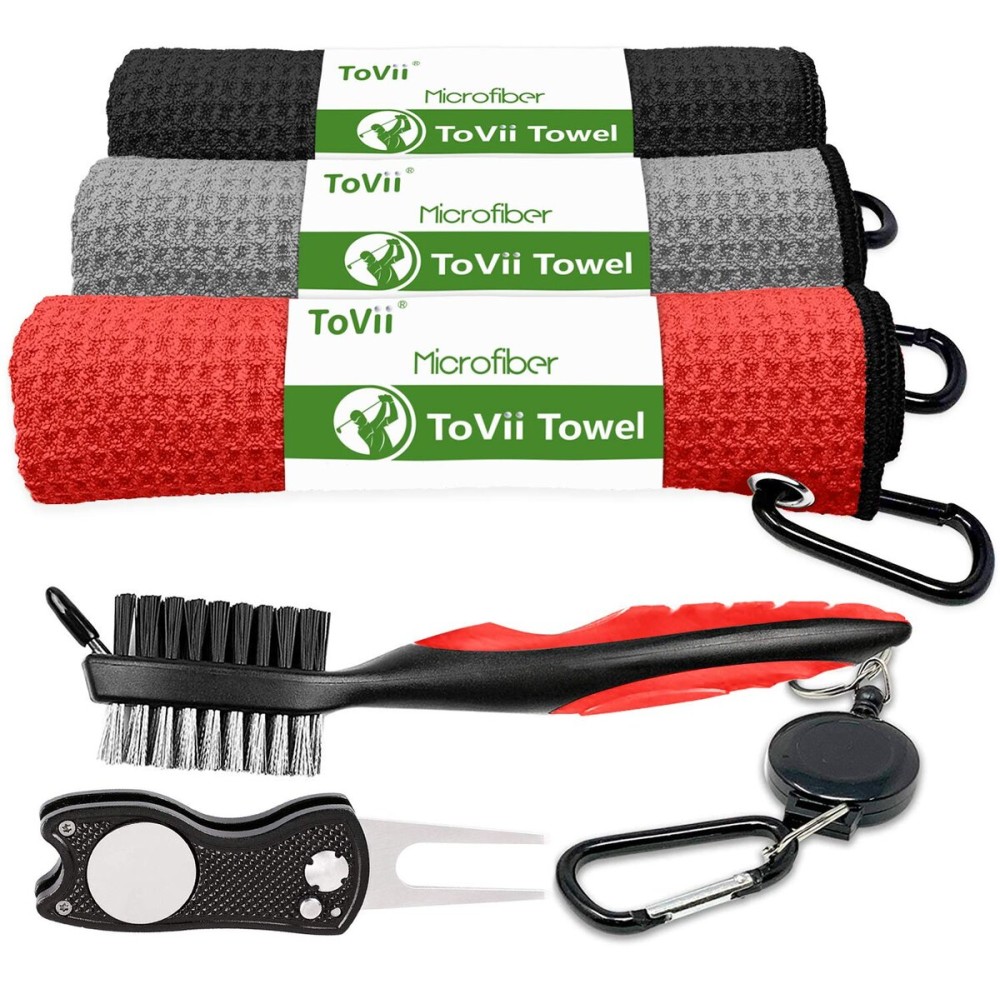 Golf Towel for Bags - Women\'s Golf Bag & Club Towel - Red