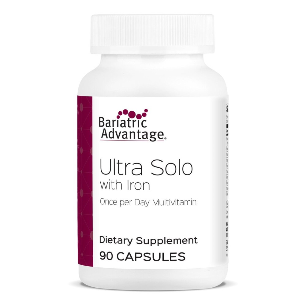 Bariatric Advantage Ultra Solo with Iron - Once-Per-Day Daily Multivitamin - for Bariatric Patients - Thiamin, Vitamin A & More - Gluten-Free - 90 Count