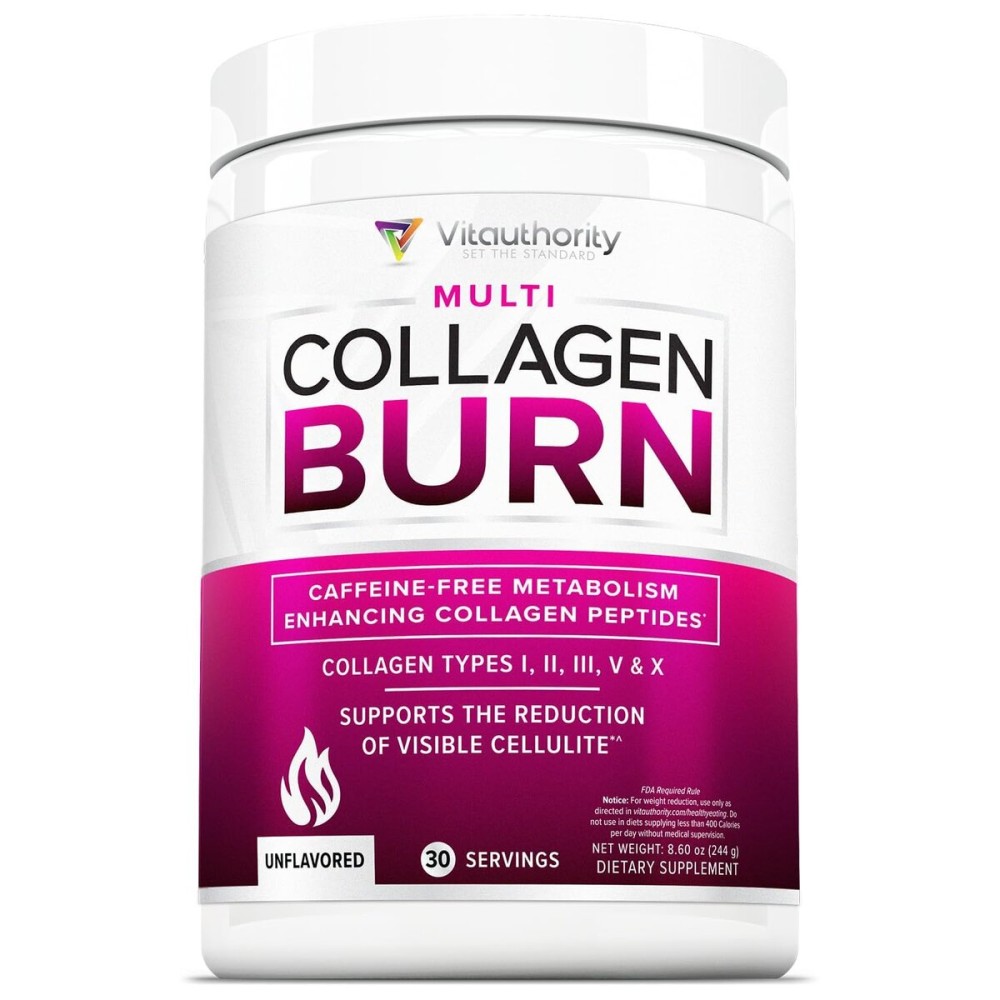 Hydrolyzed Collagen Powder for Weight Loss - Burn Ultimate Beauty Complex Multi Peptides Powder for Women with Types I II III V and X for Fat Burning Support Unflavored 30 Servings