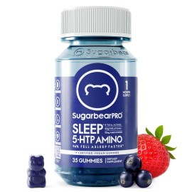 SugarBearPro Sleep Gummy 1 Month Supply, Extra Strength Melatonin 6mg, for Men & Women, Vegan Vitamin B6, L-Theanine, 5 HTP, Valerian, Sleep Aid for Adults & Teens, Certified Kosher