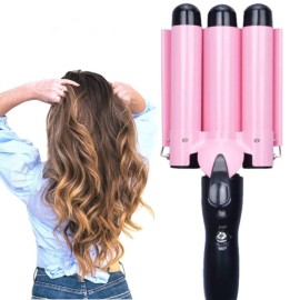 MODVICA 3 Jumbo Barrel Curling Iron Wand 32mm Hair Waver Temperature Adjustable Ceramic Big Waves Hair Crimper (1.25\'\')
