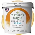Natures Sugar Firm Sugar Wax Hair Removal Paste for Coarse Hair - Brows, Underarms & Bikini - Smooth Stripless for Body, Face & All Skin Types - Gentle on Sensitive Skin & Long-Lasting - 32 oz