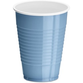 DecorRack Light Blue Plastic Cups, 12 oz Disposable Cups, Reusable Party Supplies (40 Count)