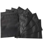 100 Pack Mylar Bags 6.3 x 9.4 Inches Resealable Smell Proof Bags for Storage Foil Pouch Bags Matte Black