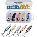 THKFISH Fishing Spoons for Trout, Pike, Bass, Crappie, Walleye - Color C 1/8oz 5pcs
