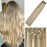 WindTouch Clip In Hair Extensions Human Hair Mixed Bleach Blonde 18Inch 75g Hair Extensions for Women Remy Blonde Extensions Clip in 18p613 7PCS