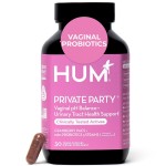 HUM Private Party Vaginal Probiotics for Women, pH Balance and Urinary Tract Support Vaginal Probiotic Supplement with Cranberry & Lactobacillus Blend, Women\'s Health Cranberry Pills, 30 Capsules