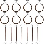 Hotop 15 Pieces Elastic Hook Hair Tie Styling Ponytail Holder Hooks Cord for Long Curly Hair(Brown)
