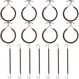 Hotop 15 Pieces Elastic Hook Hair Tie Styling Ponytail Holder Hooks Cord for Long Curly Hair(Brown)