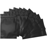 200 Pack Mylar Bags 4 x 6 Inch Resealable Smell Proof Bags Foil Pouch Bag Flat Bag Matte Black
