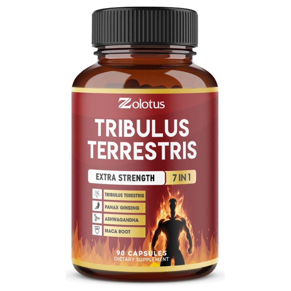 Tribulus Terrestris Capsules with Ashwagndha, Panax Ginseng, Saw Palmetto, Maca, Shilajit - 90 Capsules - 3 Months Supply
