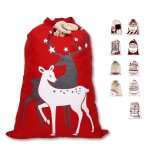 LessMo Christmas Santa Sack, Large Canvas Gift Bag with Drawstring, [Place to Write Wishes] Reusable Personalized for Xmas Package Storage, Party Supplies Favors