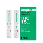 2 Pack - DrugExam Made in USA Most Sensitive Marijuana THC 15 ng/mL Single Panel Drug Test Kit - Marijuana Drug Test with 15 ng/mL Cutoff Level for Detecting Any Form of THC (2)