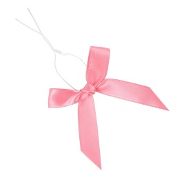 AKLVBL Ribbon Bows, 100 Pack Pink Satin Gift Wrap for Treat Bags, Bakery Candy Bags and Package Decorating, Ideal for Multiple Occasions
