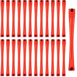 WILLBOND 60 Pcs Short Perm Rods Natural Hair Perm Rods with Elastic Rubber Band Non Slip Plastic Perming Cold Wave Kit for Women Hairdressing Styling Tool(0.2 Inch,Red)