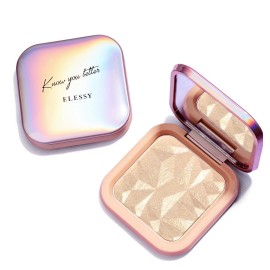 ELESSY Highlighter Makeup Palette Face Highlighter Palette Long Lasting Face illuminator Makeup Palette Shimmer Highlighter Powder Suit All Skin Tones-TWILIGHT GLOW