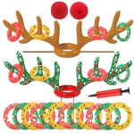 Christmas Games Decorations, Inflatable Reindeer Antler Ring Toss Game, Stocking Stuffers for Men Women Kids Teens Adults, Christmas Party Games Fun Xmas Gifts Carnival Holiday Family