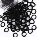 200PCS Black Baby Hair Bands - Mini Seamless Toddler Hair Ties - Soft Toddler Hair Ponytail Holders for Kids Girls, 1 Inch in Diameter, Black, by BAOLI