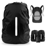 LAMA 2 Pack Waterproof Rain Cover for Backpack, Reflective Rucksack Rain Cover for Anti-dust/Anti-Theft/Bicycling/Hiking/Camping/Traveling/Outdoor Activities (Black, XS)
