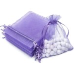 Akstore 100PCS 4x6(10x15cm) Drawstring Organza Jewelry Favor Pouches Wedding Party Festival Gift Bags Candy Bags (Light Purple)