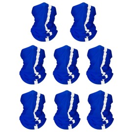 SATINIOR 8 Pcs Neck Gaiter, Reflective Cooling UV Protection Neon Bandana Breathable Face Mask for Men Women Cycling Skiing(Royal Blue,Polyester)