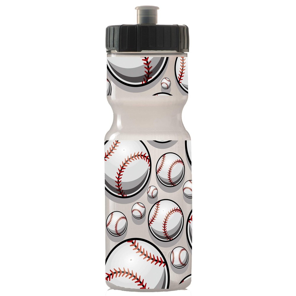 50 Strong 22oz Kids Sports Squeeze Water Bottle - BPA-Free with Pull Top Cap - Durable & Reusable for School, Boys & Girls - Made in USA - Baseball Theme