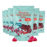 Amara Smoothie Melts - Beets n\' Berries - Baby Snacks Made With Fruits and Vegetables - Healthy Toddler Snacks For Your Kids Lunch Box - Organic Yogurt Melts - 6 Resealable Bags