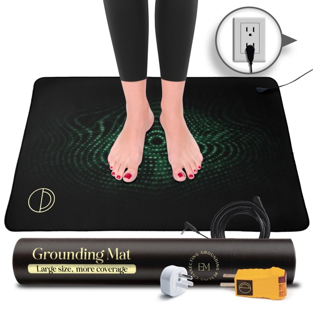 Grounding Mat for Desk (18x27in) - Full Body Grounding Pad for Chair, Bed & Office Use - Stay Grounded to Help Ease Stress, Fatigue & Tension from Long Work Hours