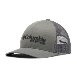 Columbia Unisex PFG Logo Mesh Snap Back, Titanium/Black/Hook, One Size