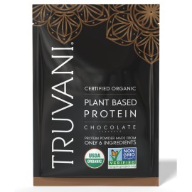 Truvani Vegan Pea Protein Powder | Chocolate | 20g Organic Plant Based Protein | 1 Serving | Keto | Gluten & Dairy Free | Low Carb | No Added Sugar