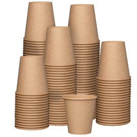 GUSTO [10 oz. - 100 Count Kraft Disposable Paper Cups, Hot Coffee Cups Brown Unbleached - Eco-Friendly Cups (Formerly Comfy Package)