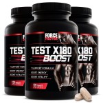 Force Factor Test X180 Boost, Testosterone Booster and Energy Supplement for Men, Boost Energy, Increase Stamina, and Enhance Vitality, with D-Aspartic Acid and Fenugreek, 120 Count (Pack of 3)