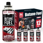 Chef Master 12x 8oz Butane Fuel Canister - Butane Canister for Kitchen Torch & Camp Stove - Gas for Picnics, Outdoor Cooking, Grilling - Camping Fuel Canister, Torch Fuel Camping Essentials - 90340