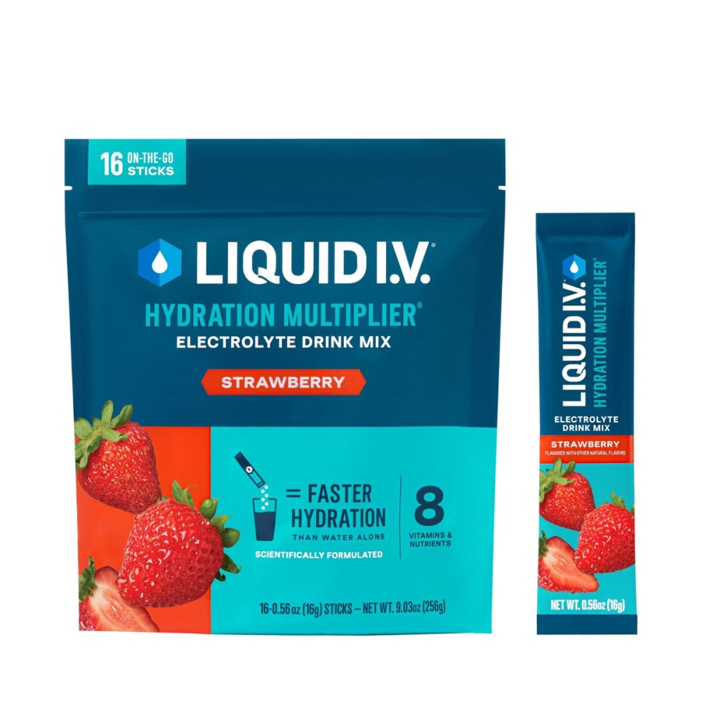 Liquid I.V. Hydration Multiplier - Strawberry | Electrolyte Powder Drink Mix | 1 Pack (16 Servings)