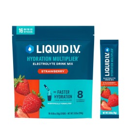 Liquid I.V. Hydration Multiplier - Strawberry | Electrolyte Powder Drink Mix | 1 Pack (16 Servings)