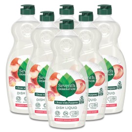 Seventh Generation Dish Soap Liquid Summer Orchard Scent Pack of 6 Dishwashing Soap Dish Detergent Liquid Soap 19 oz