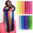20 Inch Colored Hair Extensions Party Highlights Straight Colorful Clip In Hair Extensions Synthetic Rainbow Hairpieces for Girls Kids Gift(10Pcs Navy Blue)