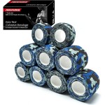 FRESINIDER 9 Rolls Self Adhesive Wrap Athletic Tape Gauze, Breathable Elastic Cohesive Bandage for Sports Injury & Pet (7 Pcs 2 x 5 Yards + 2 Pcs 1 X 5 Yards) (Sea Camo)