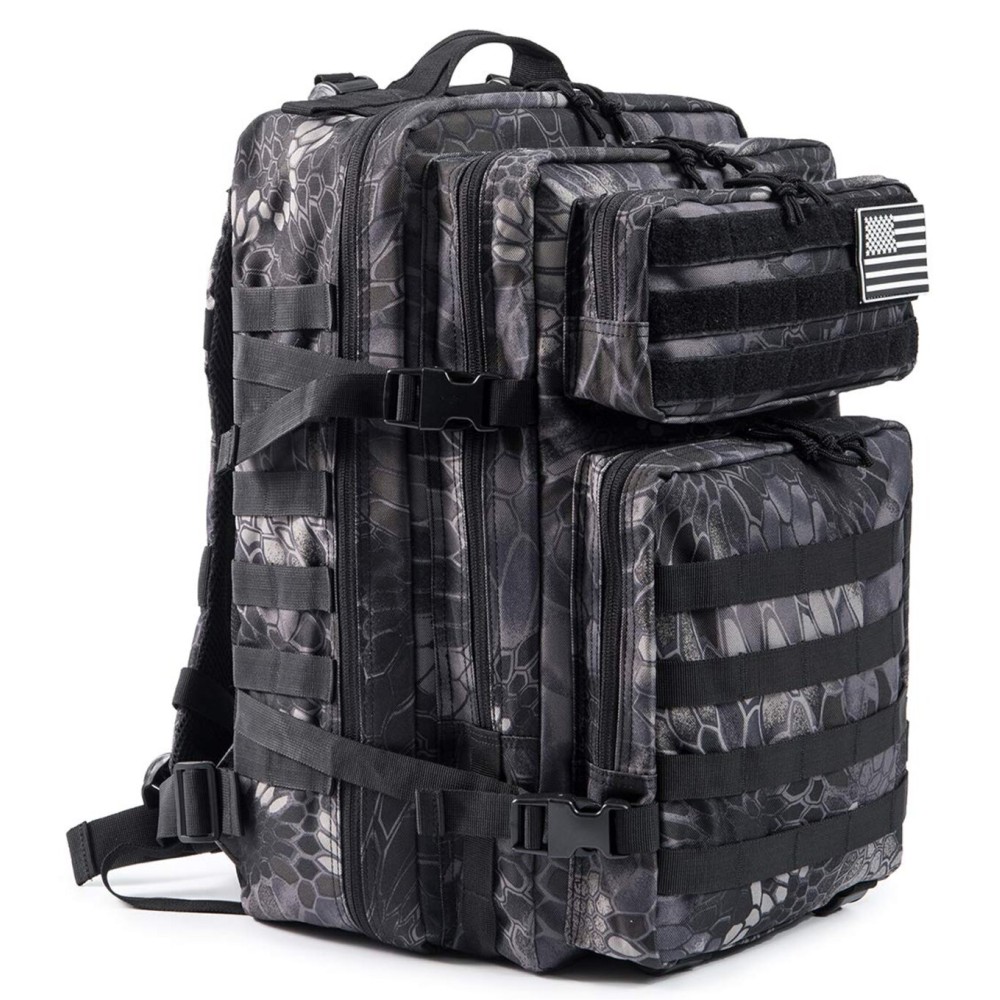 QT&QY 45L Military Tactical Backpacks Molle Army Assault Pack 3 Day Bug Out Bag Hiking Treeking Rucksack