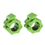 GW Tech Barbell Clamps 1 inch, Exercise Collars 1(25mm) Quick Release Pair of Locking Collar Clips for Workout Weightlifting Fitness Training (Green)