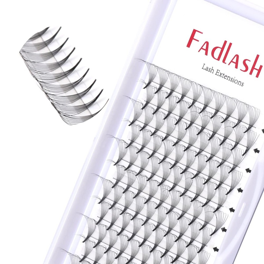 FADLASH Premade Volume Eyelash Extensions 8D 0.07 C Curl, 8-14mm Mix, 120pcs, Black, Synthetic, Lightweight and Flexible