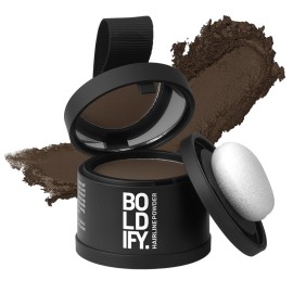BOLDIFY Hairline Powder - Root Touch Up Hair Color for Gray Coverage - Bald Spot Concealing Hair Powder for Women & Men - 24-Hour Stain-Proof - Medium Brown