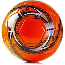 Western Star Soccer Ball Size 3 & Size 4 & Size 5 - Official Match Weight - 6 Designs - Youth & Adult Soccer Players - Attractive and Durable Design - Match Grade Soccer Ball (Amber Orange, 5)