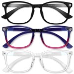 Gaoye Stylish Blue Light Glasses for Woman - Computer Glasses for Blue Light Blocking - Lightweight Frames - 3 pack