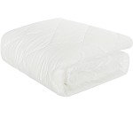 NTBAY Down Alternative Oversized Toddler Comforter, Super Soft and Warm Solid Color Baby Crib Quilted Blanket, 43x60 inches, White