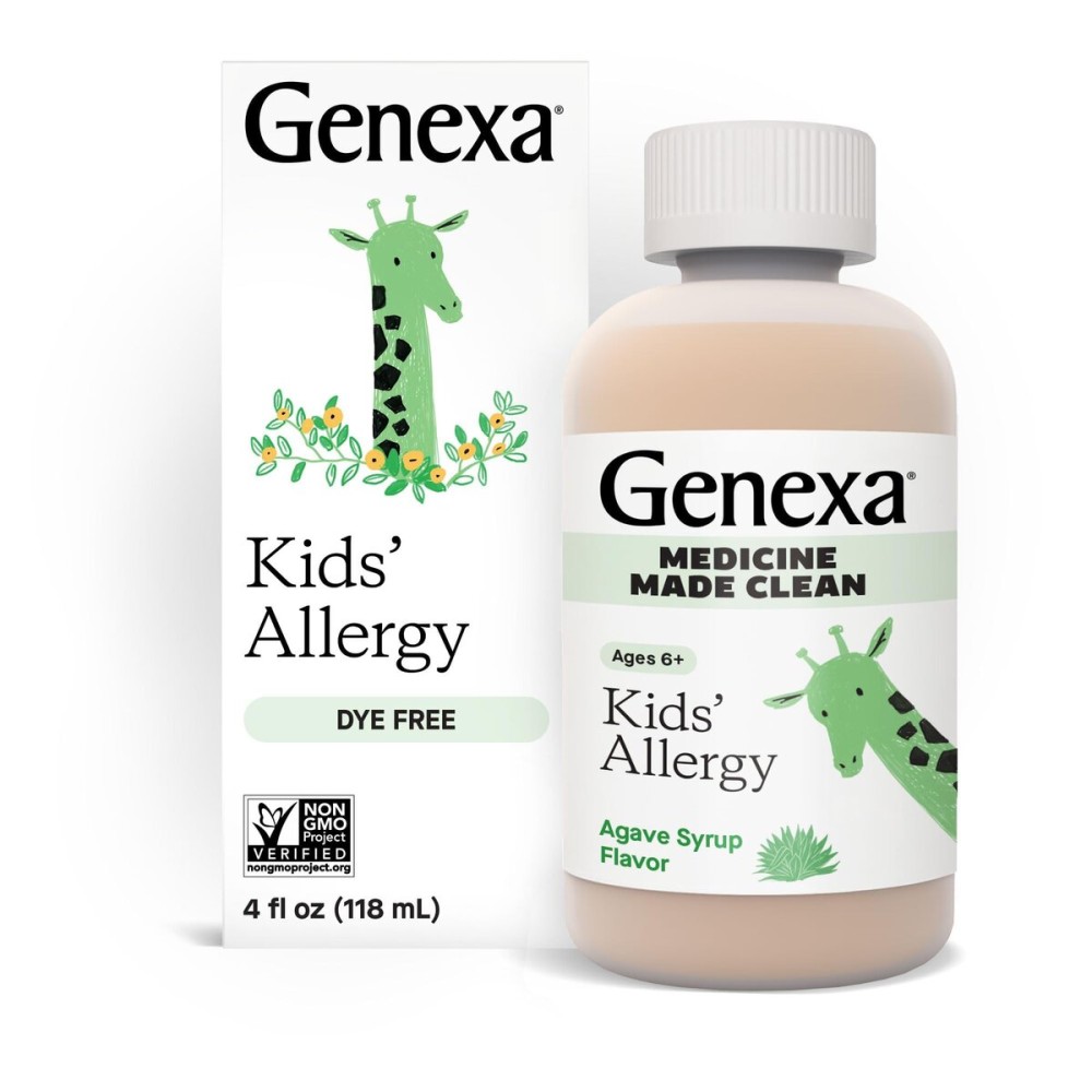 Genexa Kids Allergy Medicine | Clean Allergy Relief for Children | Diphenhydramine 4 fl oz | Treats Runny Nose, Sneezing & Itching | Vegan & Non-GMO | Organic Agave Syrup Flavor | Ages 6+