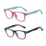 Outray Kids Computer Blue Light Blocking Glasses for Boys and Gilrs Age 3-12 Anti Eyestrain (Set Black+Pink/Green, 46)