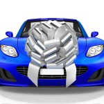 Mata1-USA - Huge Car Bow - Silver, 23 Inch - Big Gift Wrapping Bow for Large Gift Decoration - Giant Size for Indoor & Outdoor Use - 26 Loops & 4 Stickers