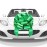 Mata1-USA - Huge Car Bow - Green, 18 Inch - Big Gift Wrapping Bow for Large Gift Decoration - Giant Size for Indoor & Outdoor Use - 20 Loops & 4 Stickers