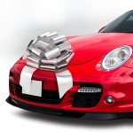 Mifflin-USA - Big Car Bow - Metallic Silver, 18 Inch - Giant Gift Bow for Birthday, Christmas - Huge Car Dcor